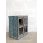 Ξύλινη βιτρίνα σε μπλε απόχρωση 81x41x91 εκ