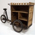 Volt έπιπλο μπαρ από ανακυκλωμένο ξύλο πάνω σε διακοσμητικό ποδήλατο 190x80x140 εκ