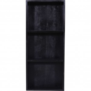 San Antonio ξύλινη επιτοίχια ραφιέρα σε μαύρο χρώμα με τρεις επιφάνειες 30x10x70 εκ