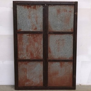 Διακοσμητικό αντικέ παράθυρο από μέταλλο με παραθυρόφυλλα 91x6x129 εκ