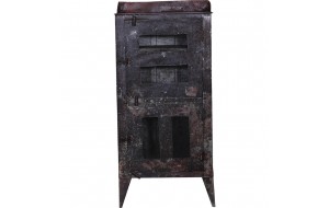 Μεταλλικό rustic ντουλάπι σε καφέ απόχρωση με δύο πόρτες 50x28x106 εκ
