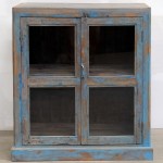 Ξύλινη βιτρίνα σε μπλε απόχρωση 81x41x91 εκ