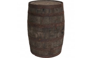 Whiskey barrel ξύλινο βοηθητικό τραπεζάκι σαλονιού με σχήμα βαρελιού σε φυσική απόχρωση 62x88 εκ