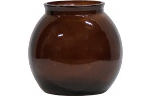 Winsle γυάλινο στρογγυλό διακοσμητικό βάζο σε καφέ σκούρα απόχρωση 14,5x14 εκ