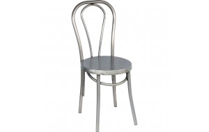 Loke μεταλλική καρέκλα σε ασημί απόχρωση 37x48x96 εκ
