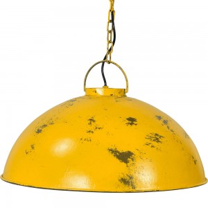 Thormann μεταλλικό φωτιστικό οροφής σε κίτρινο αντικέ χρώμα 52x30 εκ
