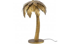 Palm μεταλλικό επιτραπέζιο φωτιστικό με σχήμα φοίνικα σε χρυσή μπρούτζινη απόχρωση 35x35x70 εκ