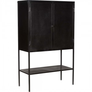 Douglas μεταλλική ντουλαπιέρα σε μαύρο χρώμα με δύο εσωτερικά ράφια 100x40x160 εκ