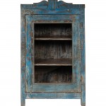 Ξύλινο ντουλάπι σε μπλε απόχρωση με βιτρίνα 66x43x115 εκ