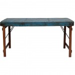 Surat τραπέζι από ανακυκλωμένο ξύλο με γαλάζιο φινίρισμα 155x75x75 εκ