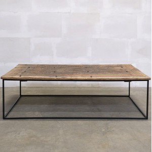 Indian door ξύλινο ορθογώνιο τραπέζι σαλονιού με επιφάνεια από χειροποίητο σκαλιστό ανάγλυφο σχέδιο 158x97x46 εκ