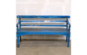 Ξύλινο παγκάκι σε μπλε απόχρωση 168x60x86 εκ