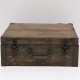 Vintage ξύλινο κουτί αποθήκευσης σε πράσινη στρατριωτική απόχρωση 58x22x47 εκ
