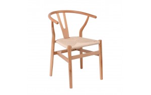 Lima καρέκλα με ξύλινο σκελετό σε φυσική απόχρωση με κάθισμα από σχοινί 54x56x76 εκ