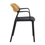 Dolli πολυθρόνα από πολυπροπυλένιο στοιβαζόμενη σε μαύρη απόχρωση με ψάθινη πλάτη 58x53x77 εκ Dolli πολυθρόνα από πολυπροπυλένιο στοιβαζόμενη σε μαύρη απόχρωση με ψάθινη πλάτη 58x53x77 εκ