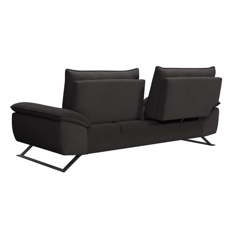 Selena τριθέσιος καναπές με υφασμάτινη επένδυση σε ανθρακί απόχρωση με μεταφερόμενη πλάτη 225x99x95 εκ