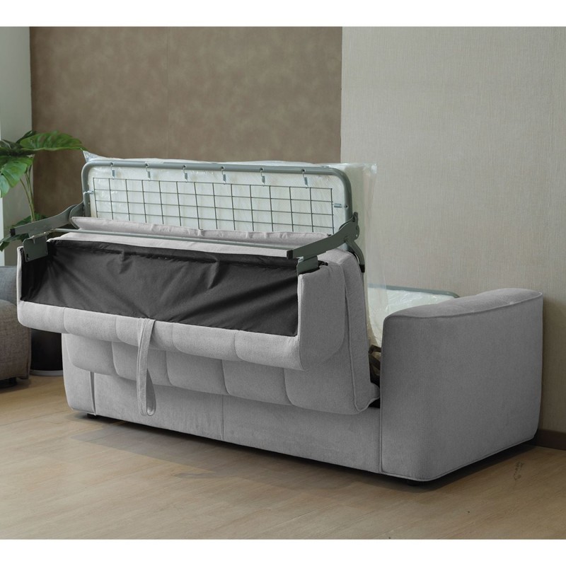 Norris τριθέσιος καναπές κρεβάτι με υφασμάτινη αδιάβροχη επένδυση σε γκρι απόχρωση 209x99x70 εκ