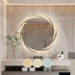 Επιτοίχιος καθρέπτης με ενσωματωμένο φωτισμό και επιλογή απόχρωσης LED με σύστημα αφής 60 εκ