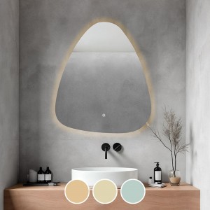 Επιτοίχιος καθρέπτης με ενσωματωμένο φωτισμό και σύστημα αφής για επιλογή απόχρωσης LED 60x70 εκ