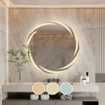 Επιτοίχιος καθρέπτης με ενσωματωμένο φωτισμό και επιλογή απόχρωσης LED με σύστημα αφής 60 εκ