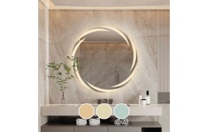 Επιτοίχιος καθρέπτης με ενσωματωμένο φωτισμό και επιλογή απόχρωσης LED με σύστημα αφής 60 εκ