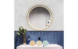 Επιτοίχιος καθρέπτης με ενσωματωμένο φωτισμό και σύστημα αφής για επιλογή απόχρωσης LED 60 εκ