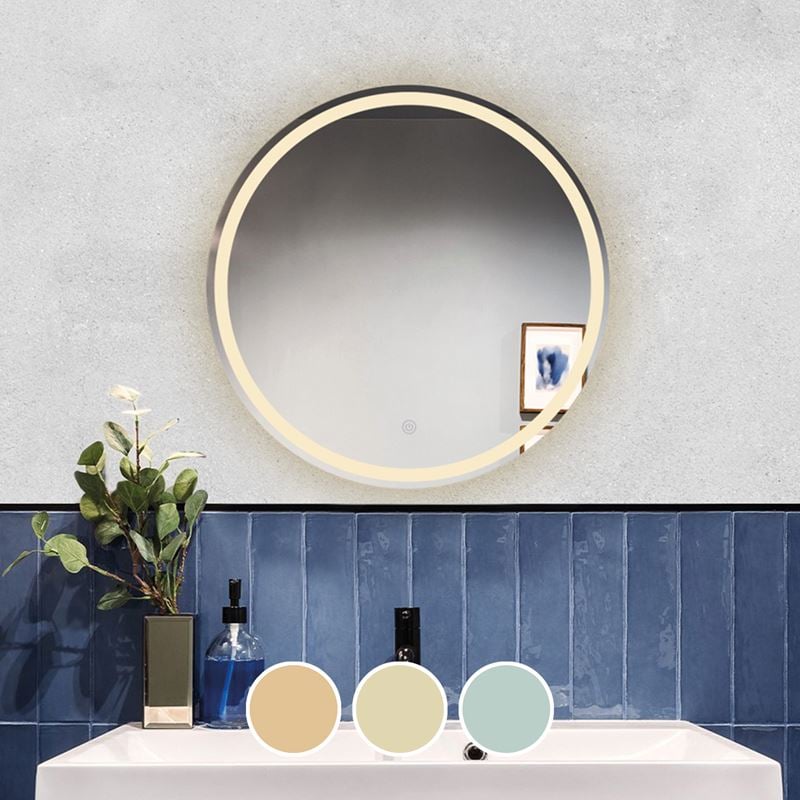 Επιτοίχιος καθρέπτης με ενσωματωμένο φωτισμό και σύστημα αφής για επιλογή απόχρωσης LED 60 εκ