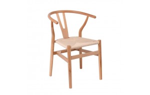 Lima καρέκλα με ξύλινο σκελετό σε φυσική απόχρωση με κάθισμα από σχοινί 54x56x76 εκ