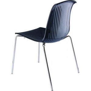Allegra στοιβαζόμενη καρέκλα από πολυκαρμπονικό σε μαύρο χρώμα 50x54x84 εκ