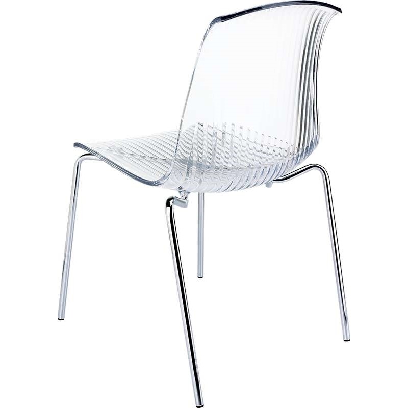Allegra στοιβαζόμενη διαφανή καρέκλα από πολυκαρμπονικό 50x54x84 εκ