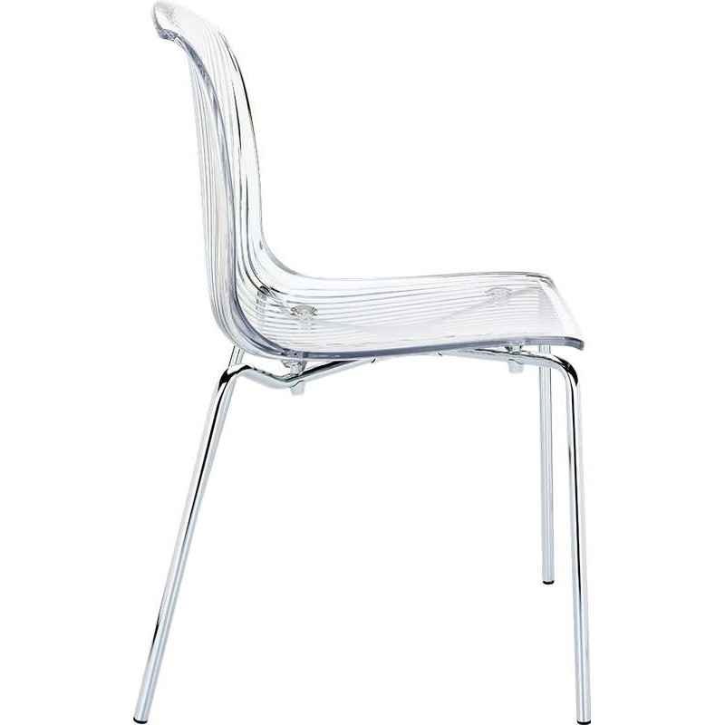 Allegra στοιβαζόμενη διαφανή καρέκλα από πολυκαρμπονικό 50x54x84 εκ