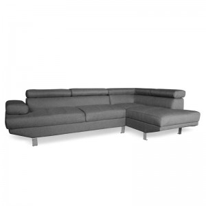 Corner γωνιακός καναπές με αριστερή γωνία και ύφασμα σε γκρι χρώμα 250x153x70/84 εκ