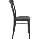 Cross στοιβαζόμενη καρέκλα πολυπροπυλενίου σε μαύρο χρώμα 51x51x87 εκ