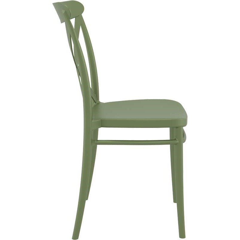 Cross στοιβαζόμενη καρέκλα πολυπροπυλενίου σε πράσινο χρώμα 51x51x87 εκ