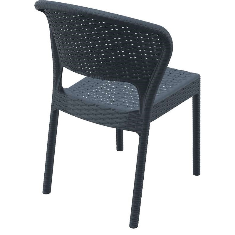 Daytona καρέκλα από πολυπροπυλένιο σε σκούρο γκρι χρώμα 55x61x81 εκ