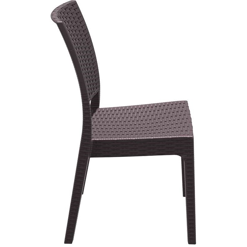 Florida καρέκλα σε καφέ χρώμα από πολυπροπυλένιο 45x52x87 εκ