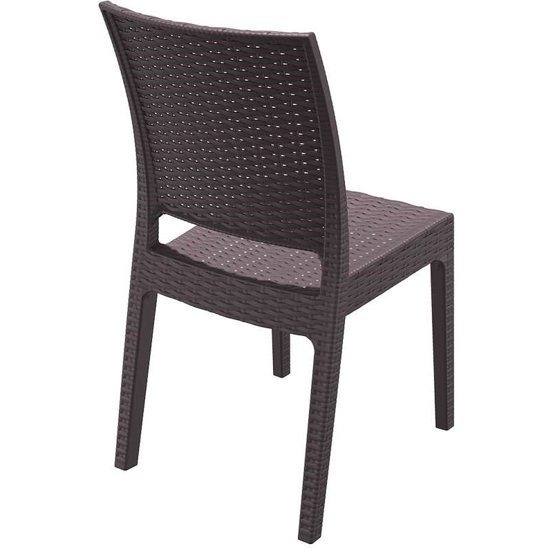 Florida καρέκλα σε καφέ χρώμα από πολυπροπυλένιο 45x52x87 εκ