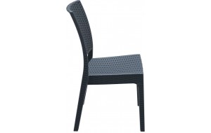 Florida καρέκλα σε σκούρο γκρι χρώμα από πολυπροπυλένιο 45x52x87 εκ