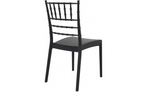 Josephine στοιβαζόμενη καρέκλα πολυπροπυλενίου σε μαύρο χρώμα 45x55x92 εκ