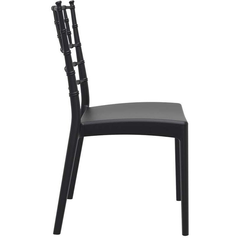 Josephine στοιβαζόμενη καρέκλα πολυπροπυλενίου σε μαύρο χρώμα 45x55x92 εκ