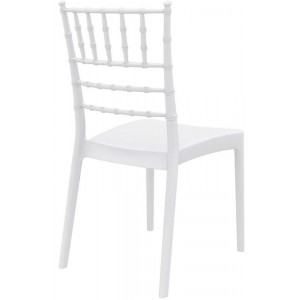 Josephine στοιβαζόμενη καρέκλα πολυπροπυλενίου σε λευκό χρώμα 45x55x92 εκ