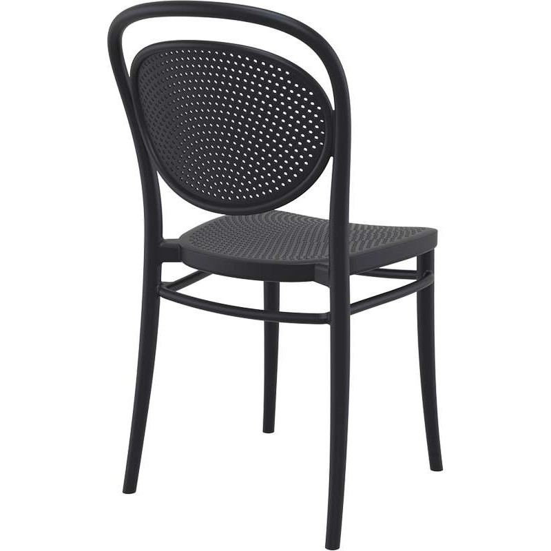 Marcel στοιβαζόμενη καρέκλα πολυπροπυλενίου σε μαύρο χρώμα 45x52x85 εκ