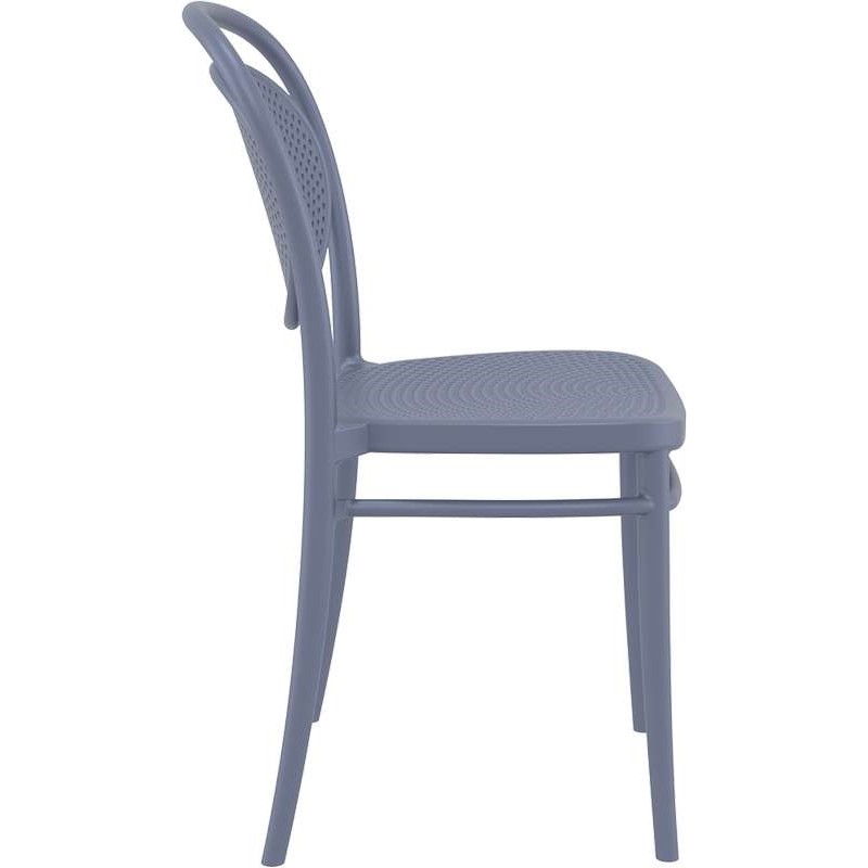 Marcel στοιβαζόμενη καρέκλα πολυπροπυλενίου σε γκρι χρώμα 45x52x85 εκ