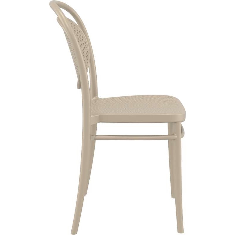 Marcel στοιβαζόμενη καρέκλα πολυπροπυλενίου σε μπεζ χρώμα 45x52x85 εκ