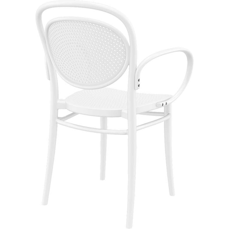 Marcel στοιβαζόμενη πολυθρόνα πολυπροπυλενίου σε λευκό χρώμα 57x52x85 εκ