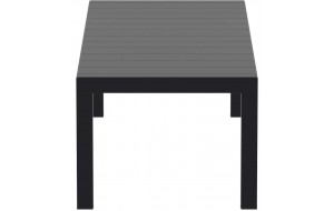Vegas επεκτεινόμενο τραπέζι πολυπροπυλενίου εξωτερικού χώρου σε μαύρο χρώμα 260-300x100x75 εκ
