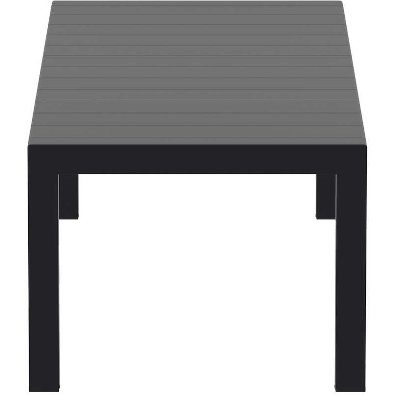 Vegas επεκτεινόμενο τραπέζι πολυπροπυλενίου εξωτερικού χώρου σε μαύρο χρώμα 260-300x100x75 εκ
