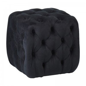 Black Velvet σκαμπό με υφασμάτινη επένδυση σε μαύρο χρώμα  45x45 εκ