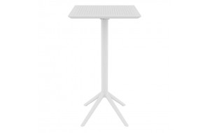Sky τετράγωνο πτυσσόμενο τραπέζι μπαρ πολυπροπυλενίου σε λευκό χρώμα 60x108 εκ