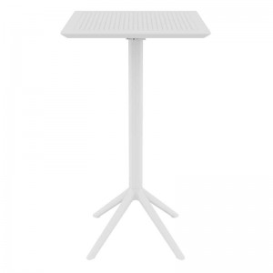 Sky τετράγωνο πτυσσόμενο τραπέζι μπαρ πολυπροπυλενίου σε λευκό χρώμα 60x108 εκ
